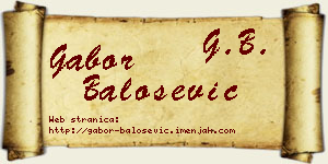 Gabor Balošević vizit kartica
